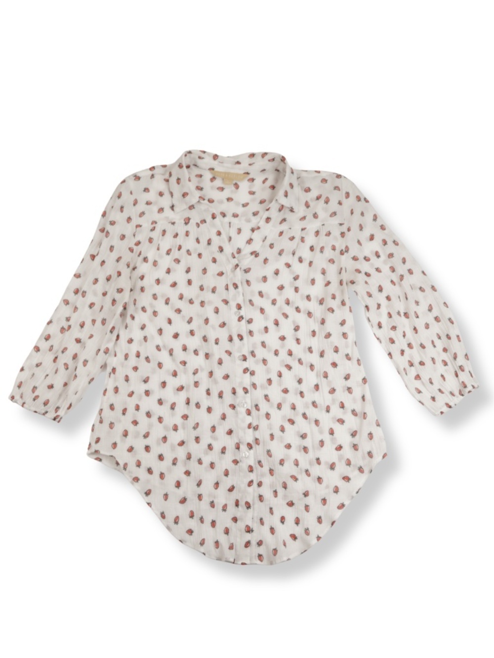 Hope & Harlow Printed Blouse Size L Lightweight Button Front Top